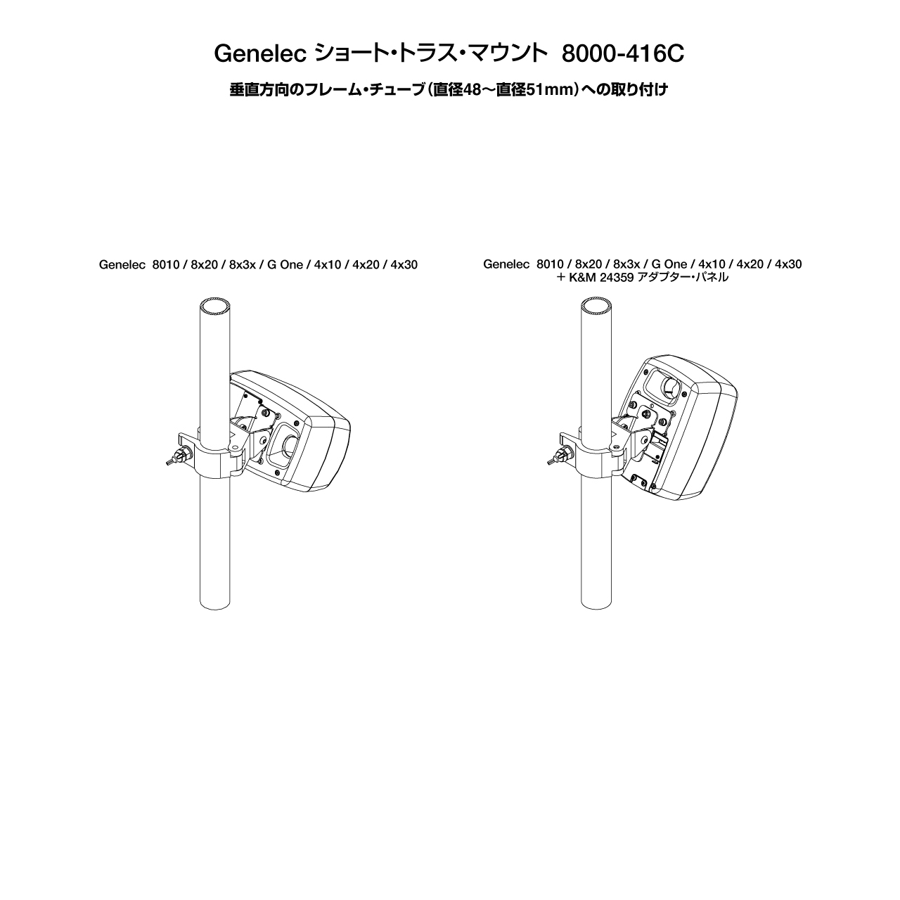 GENELEC スタンド２つセット　ショートトラス・マウント8000-416C 8000-416C ショート・トラス・マウント、クランプ装備 - ジェネ