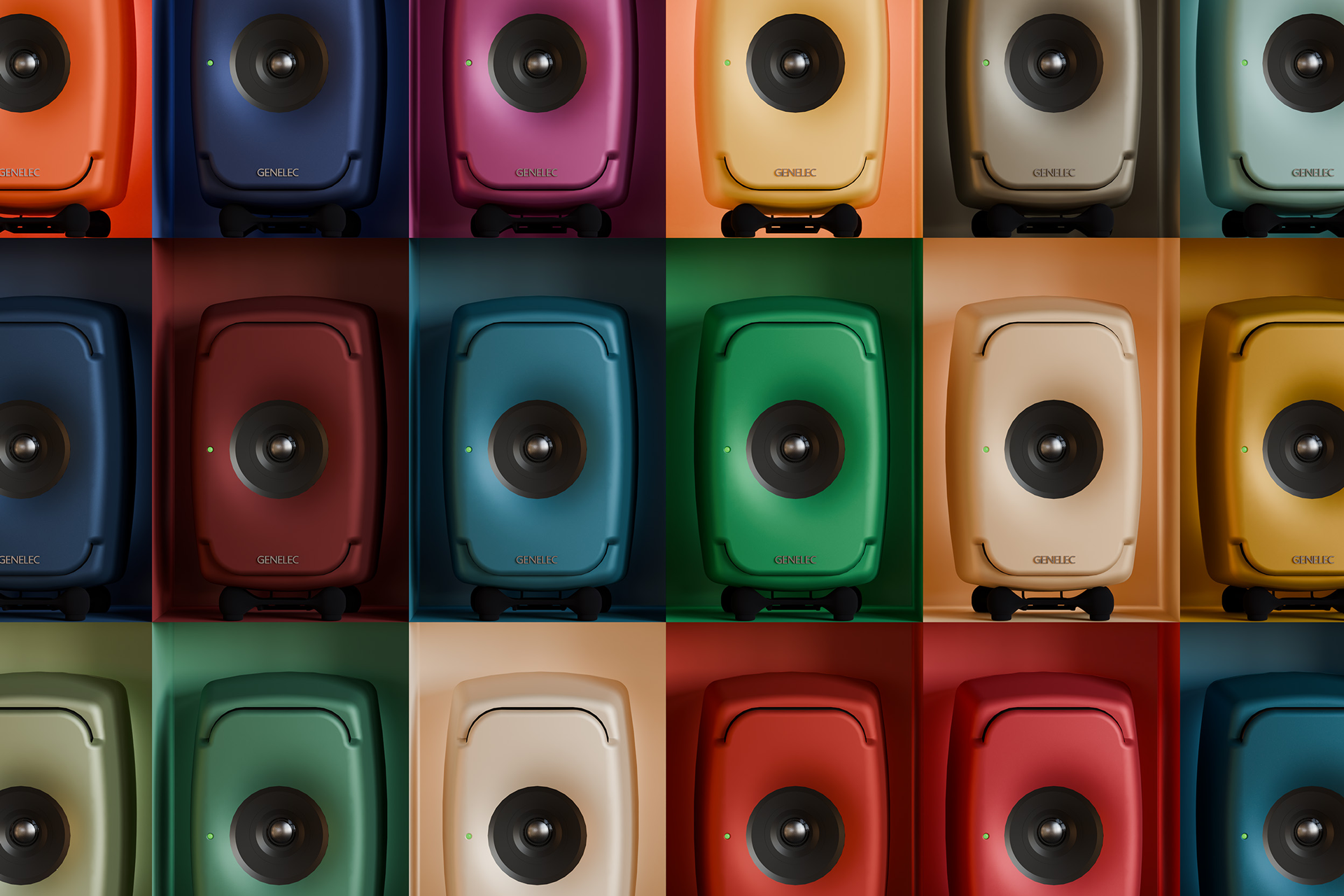 Genelec Ones speakers in colors